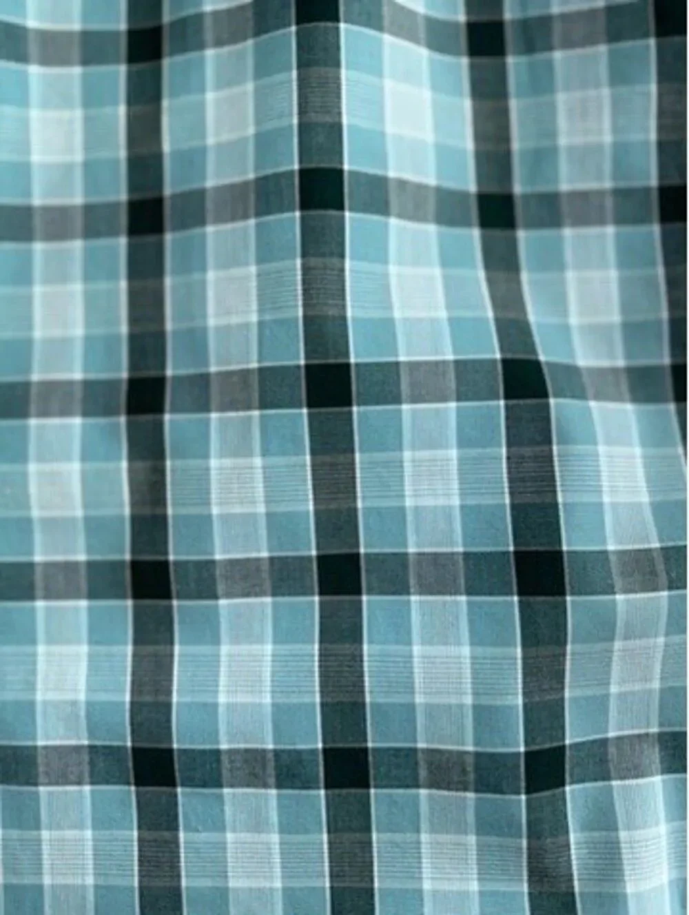Banana Republic Slim Fit Long Sleeve Light Blue Lrg Check Plaid Shirt - Size XL